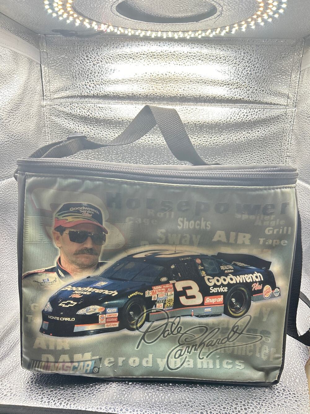 Dale Earnhardt Sr #3 NASCAR Soft Insulated Lunch Bag Cooler Black VTG Read